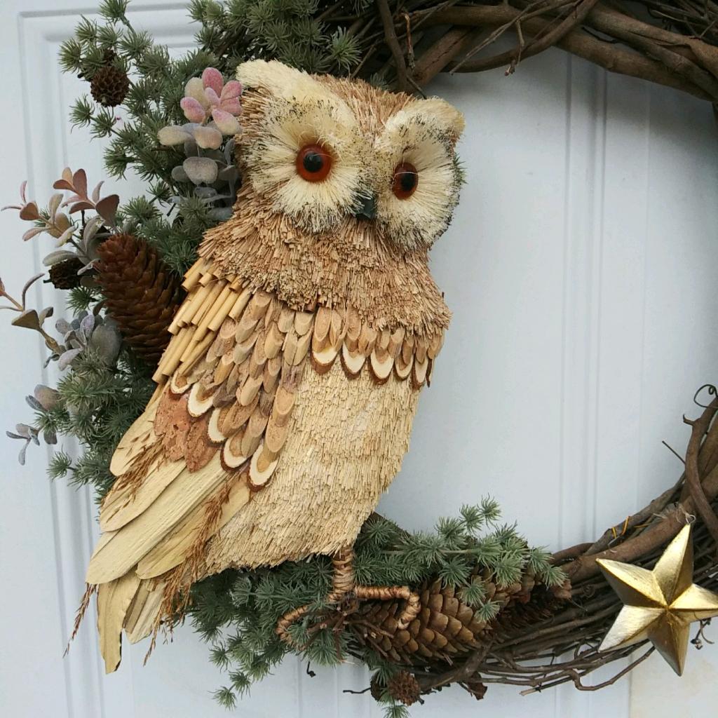 Large Sisal Owl Wall Decor