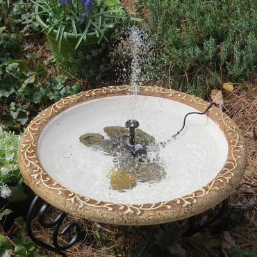 Large Solar Fountain Bird Bath