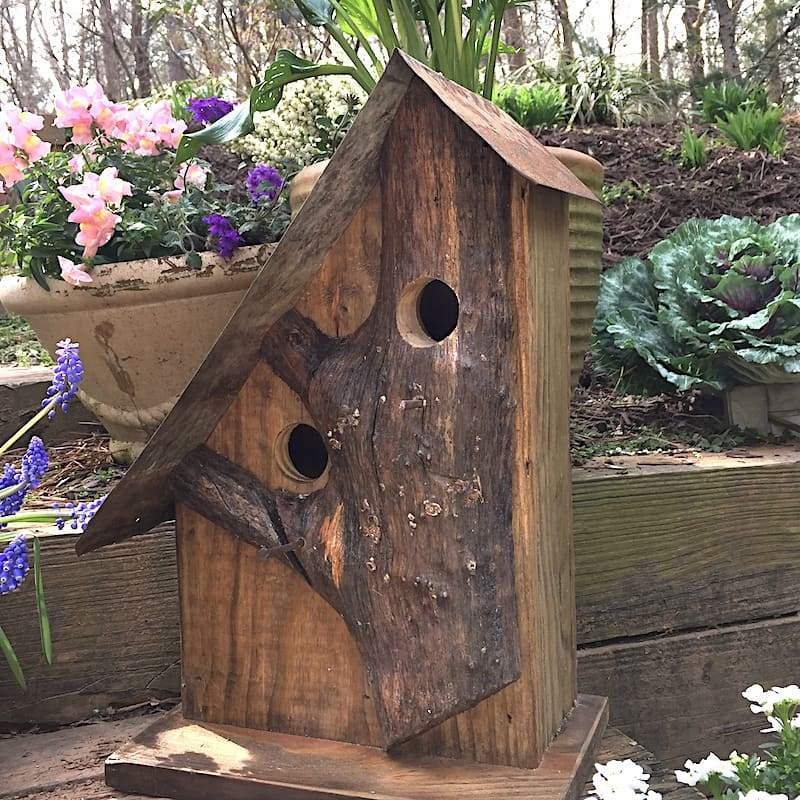 Log Front Birdhouse-7