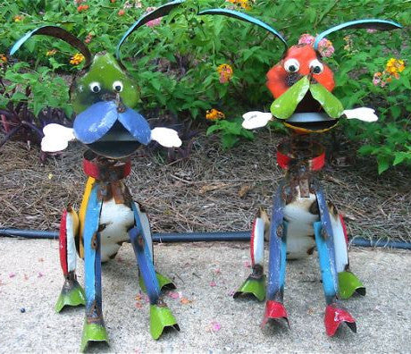 Metal Yard Art Dogs