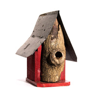 Natural Log Front Birdhouse-2A