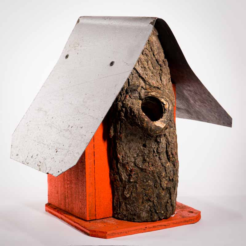 Natural Log Front Birdhouse-3A