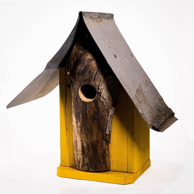 Natural Log Front Birdhouse-6A