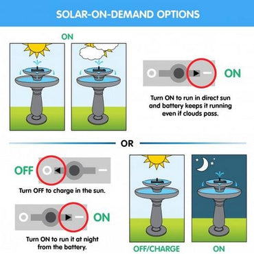 Solar Bird Bath On-Demand Performance