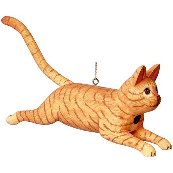 Orange Tabby Leaping Cat Birdhouse