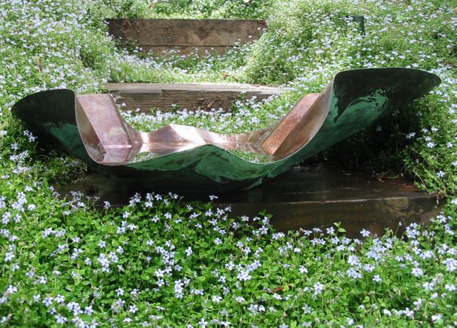 Patina Copper Free-Form Planter or Birdbath