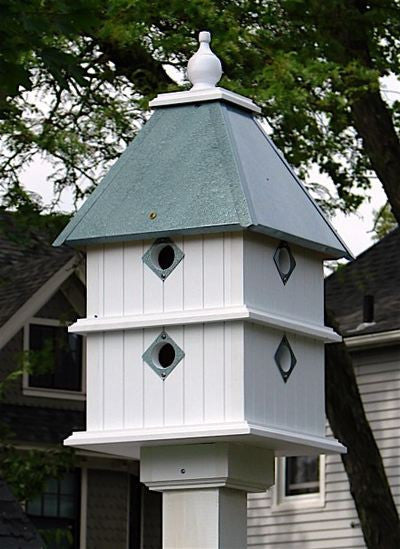 Dovecote Plantation Birdhouse in Vinyl/PVC-Verdigris