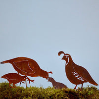 Quail Family Garden Stakes