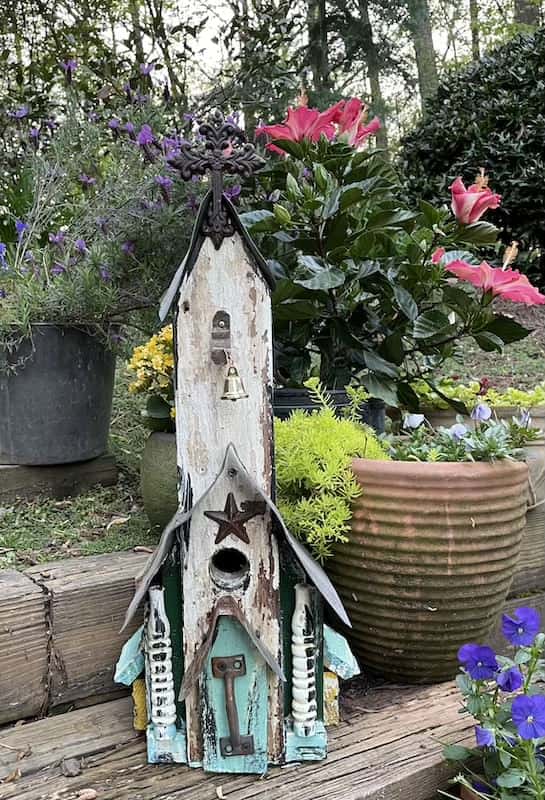 Handcrafted Birdhouse 2024 - Woodland, Rustic, Shabby Chic, She-Shed Decor, Garden Art