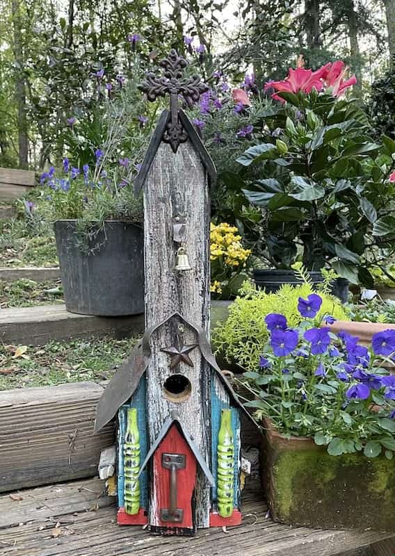 Rustic Church Birdhouse -5