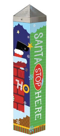 Santa Stops Here Art Pole