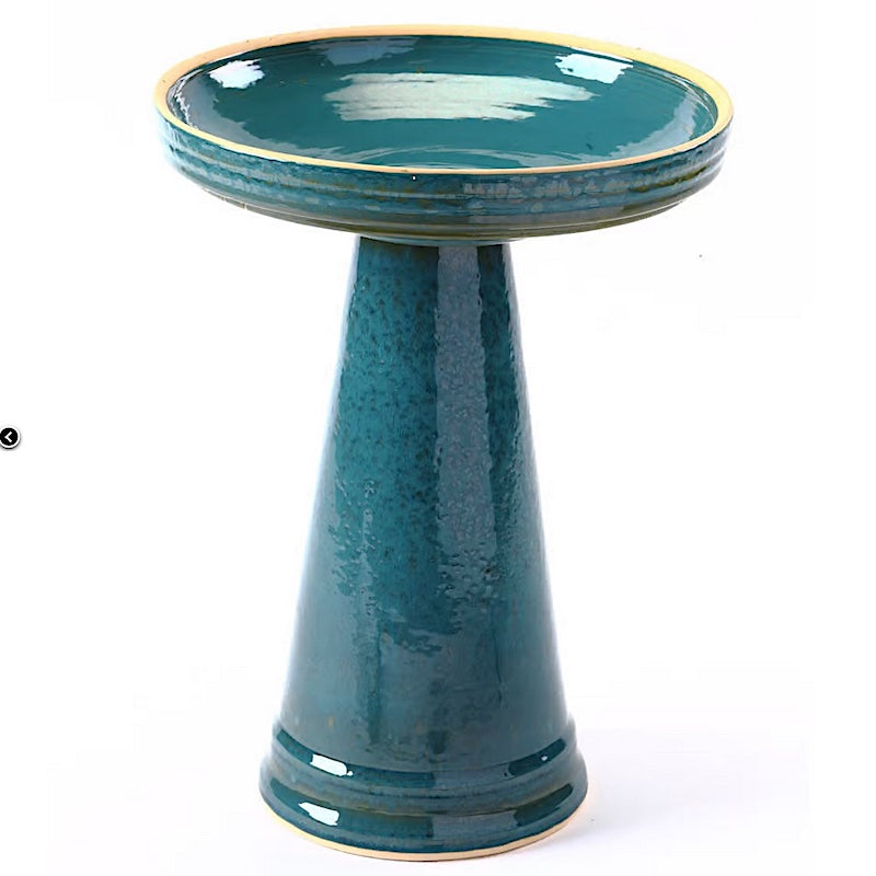 Simple Elegance Tall Bird Bath in Turquoise