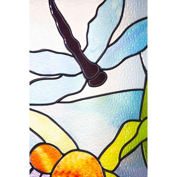 Stained Glass Dragonfly Panel