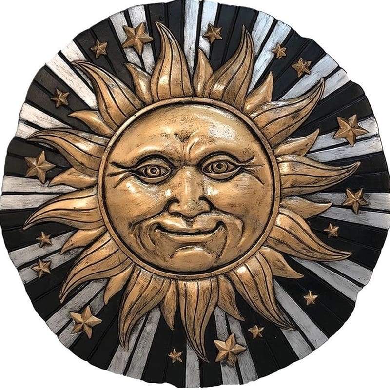 Sun and Stars Stepping Stone Celestial Plaques Sun Face Garden Gift  The Birdhouse Chick
