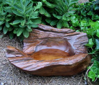 Natural Teak Ground Bird Bath