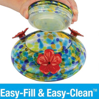 Top Fill Solar Glass Hummingbird Feeder -Easy to Clean