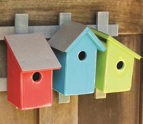 Trellis Trio Birdhouse in Neon Palette