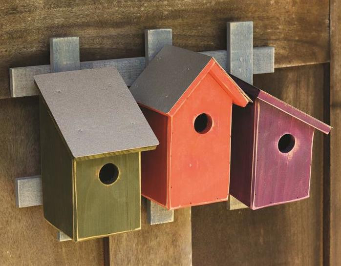 Trellis Trio Birdhouse in Traditional Palette