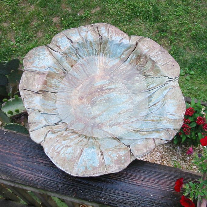 Aged Stone Large Bird Bath-Deck-Mount Option