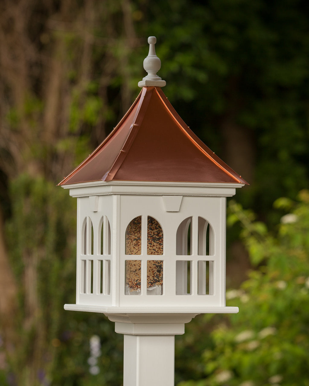 Fancy Gazebo Bird Feeder Vinyl with Copper Roof