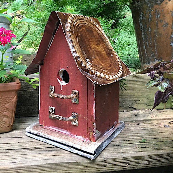 Outlet Reclaimed oak barn wood Rustic Birdhouse