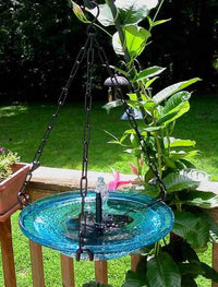 Solar Bubbler Hanging Bird Bath-Turquoise