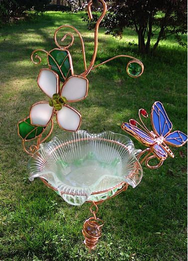 Hanging Dish Feeder & Mini Bath-Butterfly