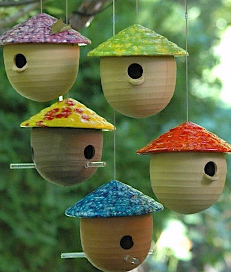 Ceramic Gourd Birdhouses