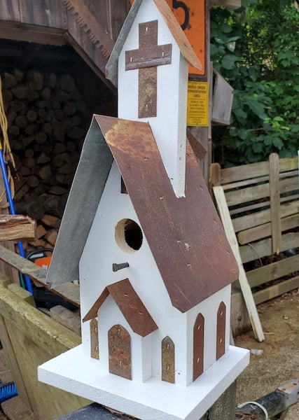 Vintage online hardware Barnboard Birdhouse