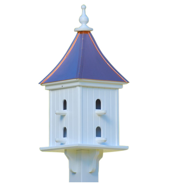 Copper Roof Dovecote Birdhouse with 8 Compartments-Perches