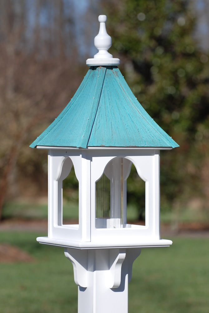 Copper Roof Bird Feeder-Vinyl/PVC-Patina Copper-Square