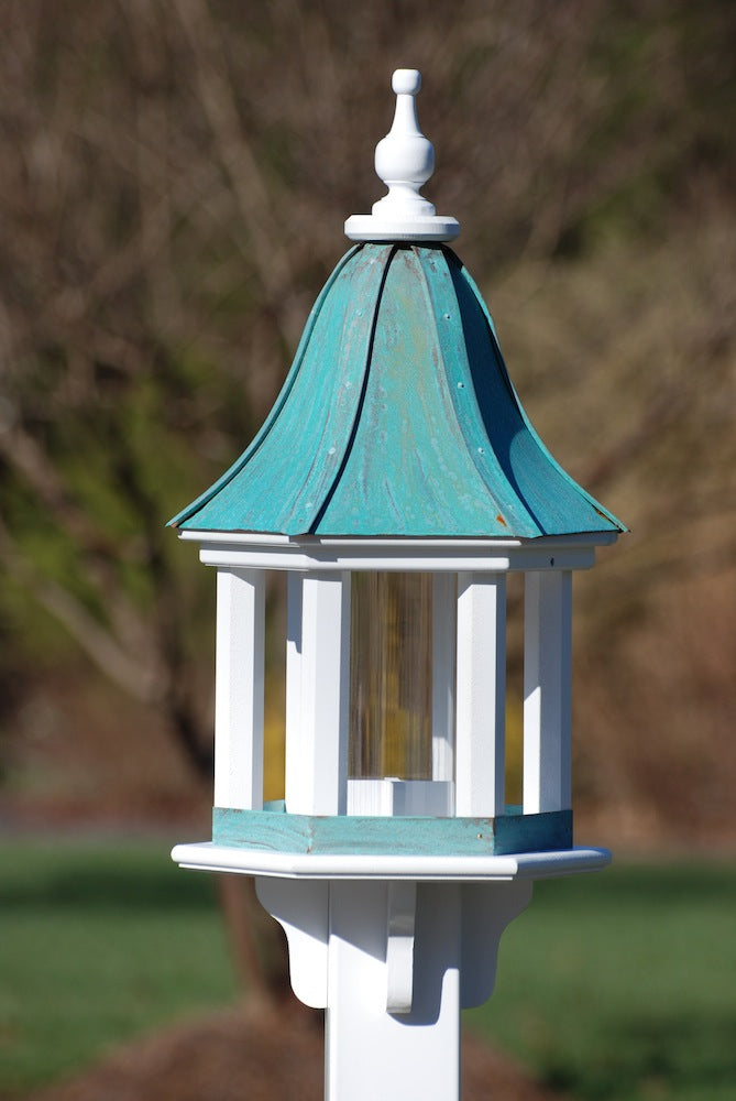 Copper Roof Bird Feeder-Vinyl Gazebo 28x12 Patina Copper