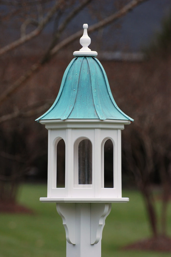 Large Vinyl Gazebo Bird Feeder with Copper Roof