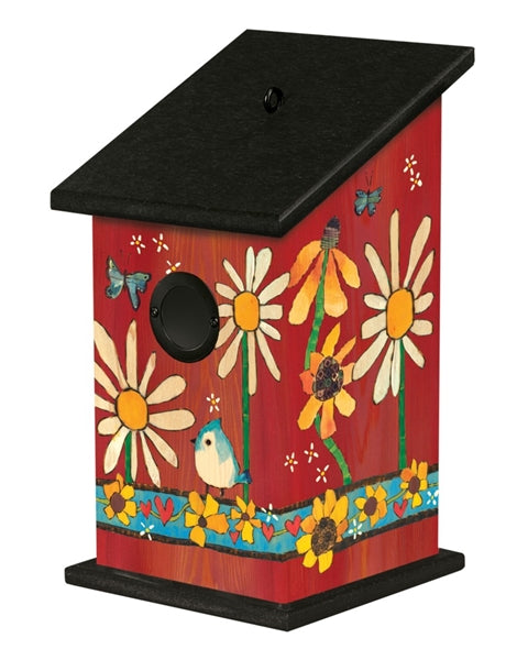 Daisies and Sunflowers Vinyl Birdhouse