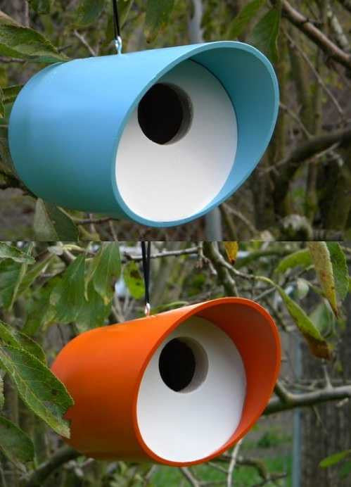 Vinyl Tube Birdhouse in Sky or Poppy