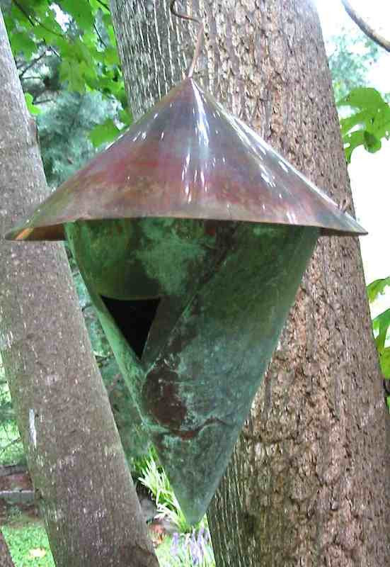 Aged Copper Birdhouse