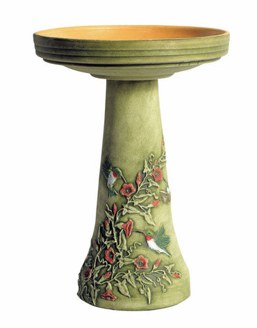 Hummingbird Tall Bird Bath with Locking Top