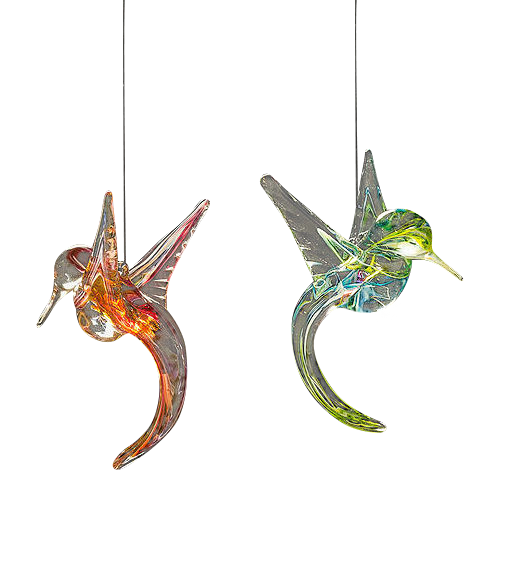 Hummingbird Sun Catchers- Hand Blown Glass 