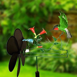 12 Metallic Hummingbird Whirligigs Windchime only $39.99 at Garden Fun