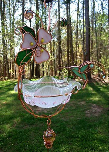 Hanging Dish Feeder & Mini Bath-Hummingbird