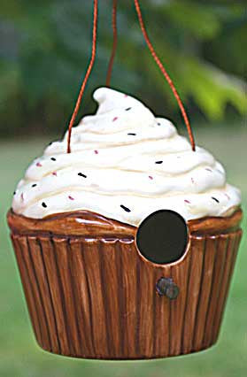 Ceramic Cupcake Birdhouse