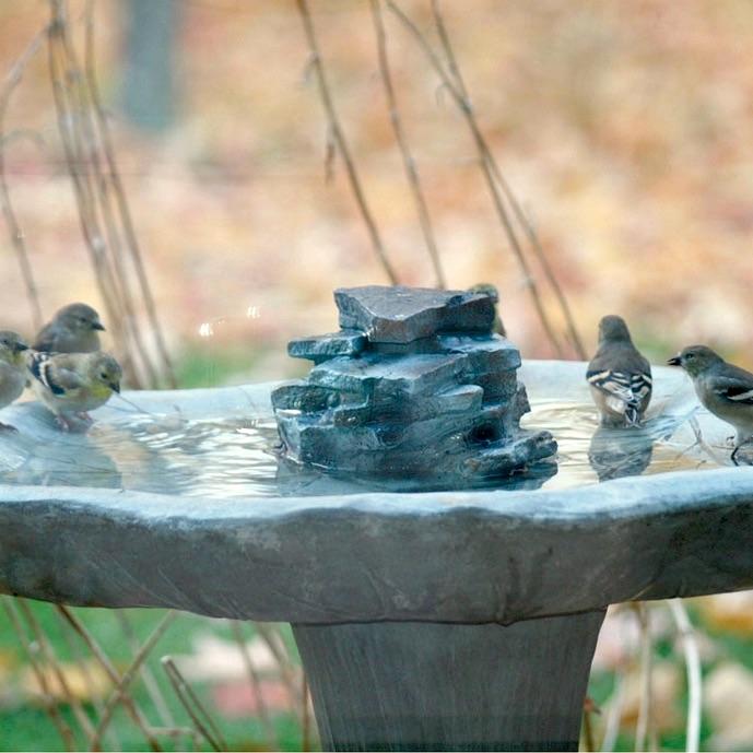 Layered Rock Waterfall for Birdbath