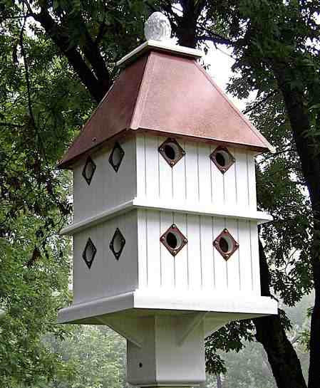 Dovecote Manor Birdhouse in Vinyl/PVC-Hammered Copper