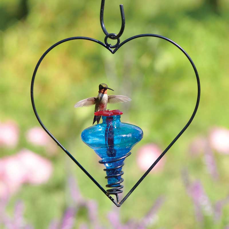 Mini-Blossom Heart Hummingbird Feeder-Aqua