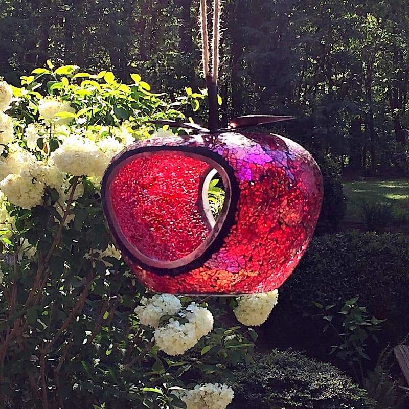 Mosaic Glass Fly-thru Bird Feeder