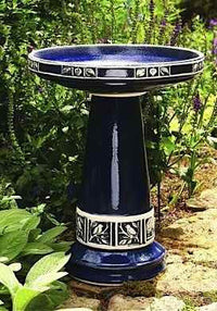 Zainesville Bird Bath with Locking Top-Cobalt