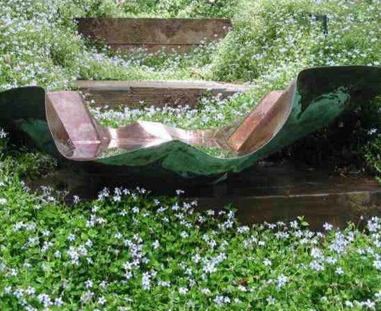 Free-Form Copper Bird Bath/Planter