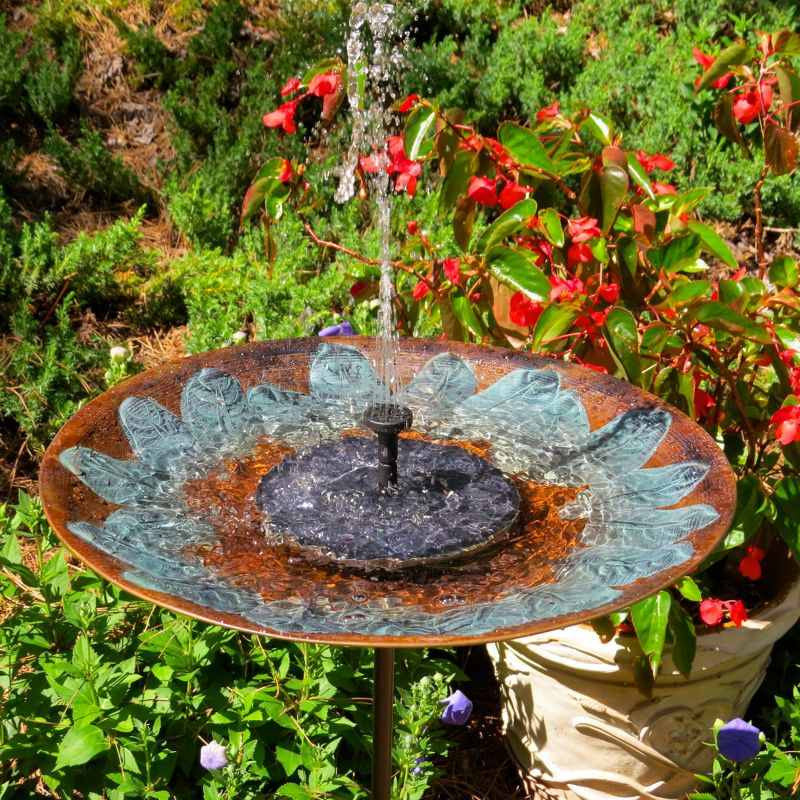 Solar Bird Bath with Tall Stake