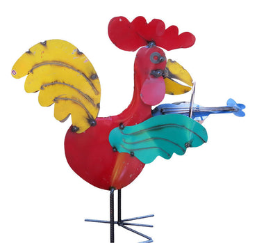 Musical Rooster Metal Yard Art-Mexico