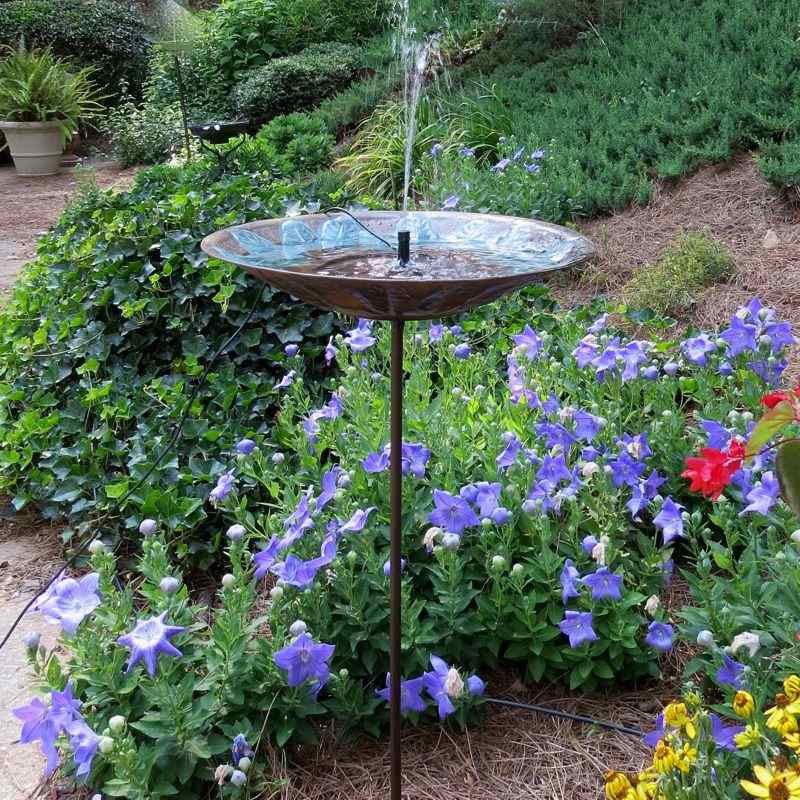 Staked Solar Fountain Bird Bath